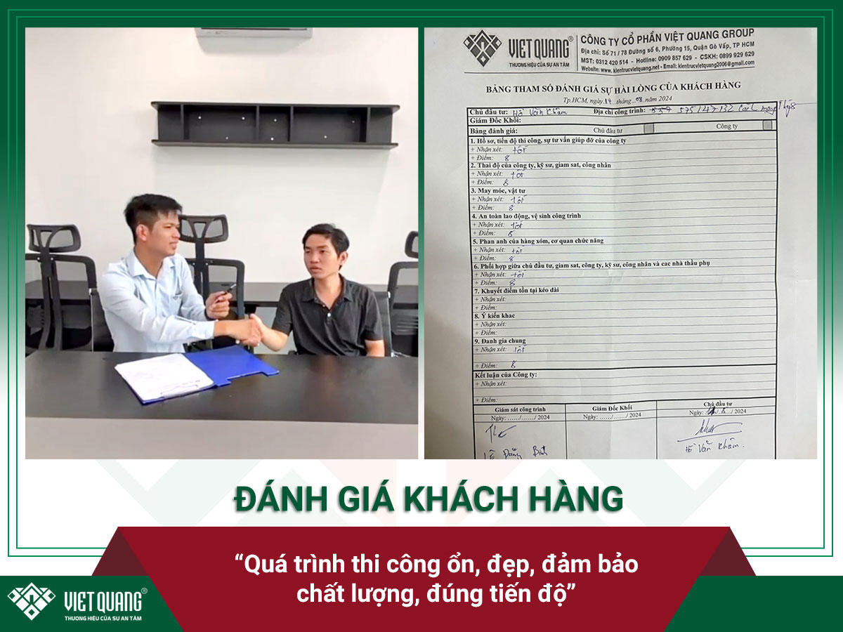 Anh Khiêm Quận 10 nhận xét chất lượng sau khi Việt Quang Group hoàn thành quá trình thi công sửa chữa