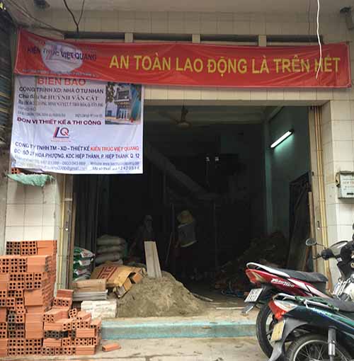 Việt Quang nhận thi công sửa chữa nhà anh Thịnh Quận Tân Phú vào năm 2017