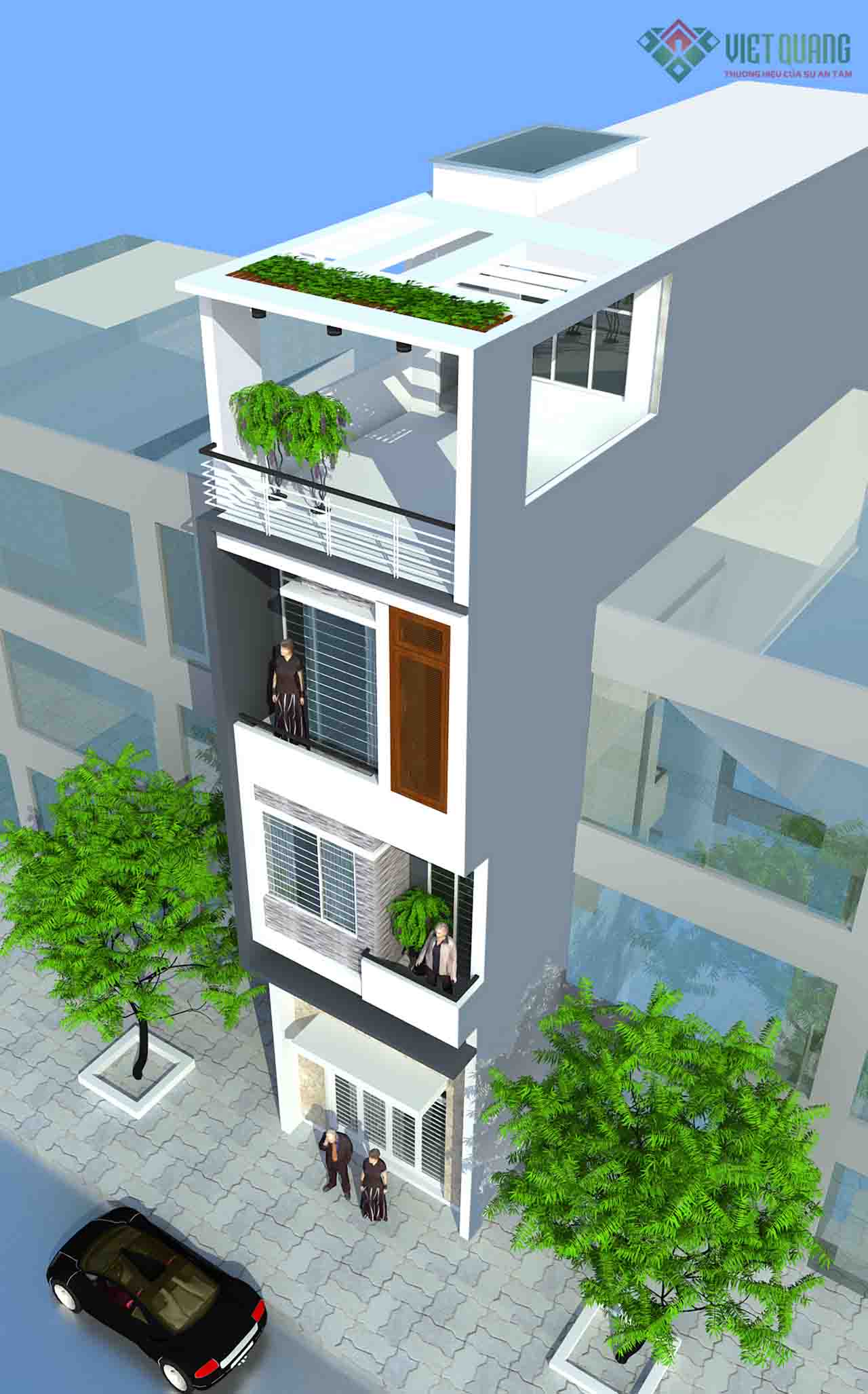 Mẫu nhà phố 4 tầng đẹp, hiện đại - 25 diện tích 4x12.5m