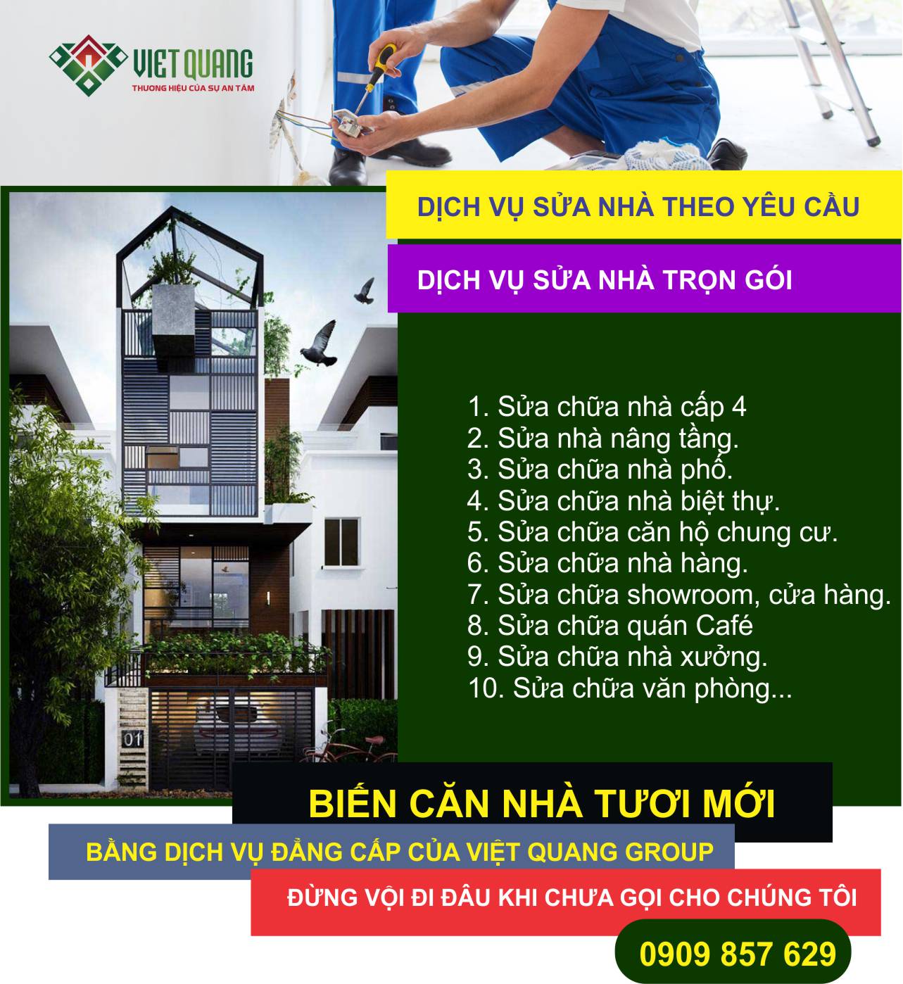 Dịch vụ sửa nhà quận Tân Phú