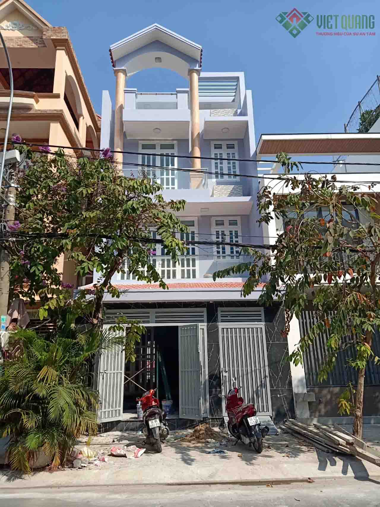Việt Quang thi công xây dựng nhà gói ngôi nhà phố 4 tầng của gia đình chị Bình tại phường Tân Phong quận 7 năm 2018