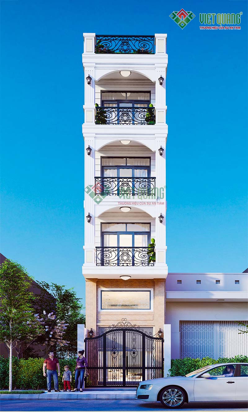 Thiết kế nhà phố 1 trệt 1 lửng 3 lầu tum sân thượng 3.5x17m - Việt ...