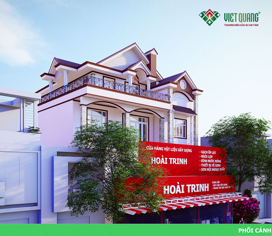 Phối cảnh mặt tiền 3D nhà biệt thự phố 3 tầng tại Lâm Đồng