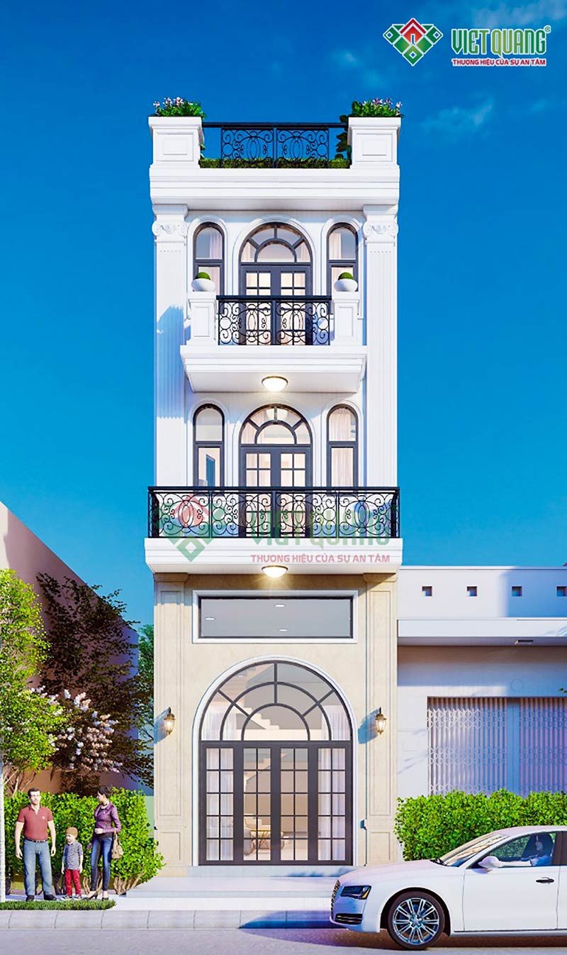Mẫu thiết kế nhà phố tân cổ điển 4 tầng đẹp – 16 view 1