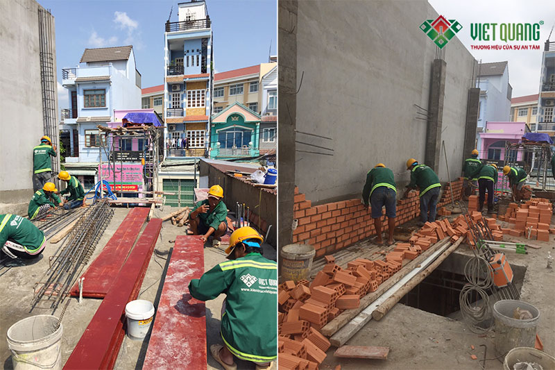 Việt Quang đang thi công xây dựng nhà phố 4 tầng để ở và cho thuê phòng trọ cao cấp