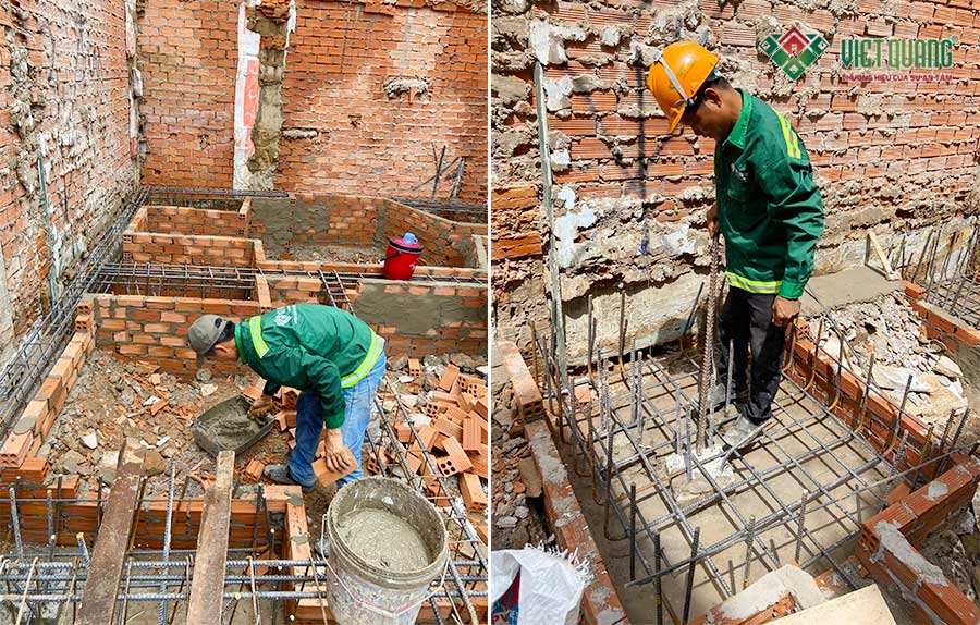 Thi công phần thép móng công trình nhà phố 3 tầng nhà anh Định tại quận Bình Thạnh