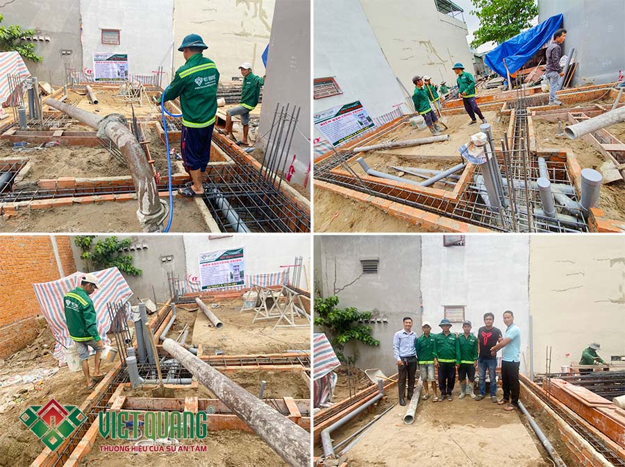 Hình ảnh phần móng cọc công trình nhà anh Việt tại quận Bình Tân
