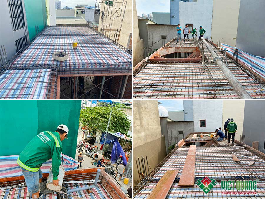 Thi công bô thép sàn và đà lầu 2 công trình nhà phố 3 tầng 4x15m tại quận Bình Tân