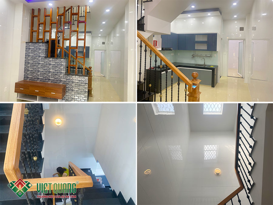 Hình ảnh hoàn thiện nội thất công trình nhà phố 3 tầng 4x14.5m của gia đình chị Hiền tại quận Bình Tân