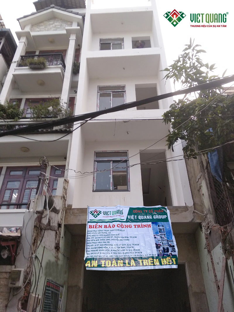 Việt Quang là công ty đã thiết kế và thi công xây nhà trọn gói nhà phố 4 tầng 3.5x12m - Nhà anh Quế tại quận Tân Bình vào 07/2020