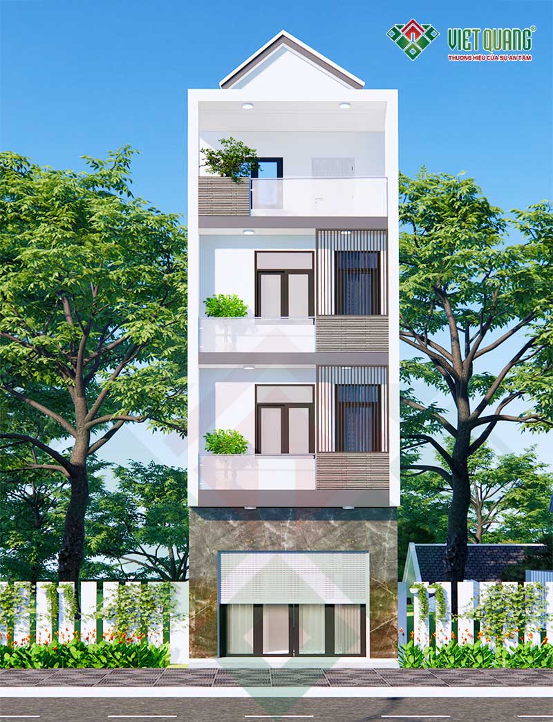 mẫu nhà phố 4 tầng đẹp, hiện đại – 82 diện tích 4x12m