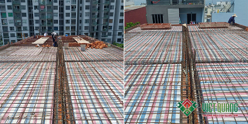 Hình ảnh thép sàn lầu 1 công trình nhà phố 3 tầng của anh Quốc tại quận Tân Bình