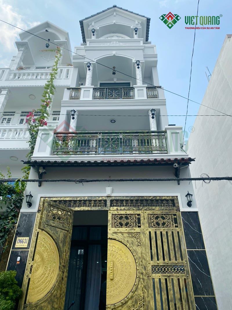 Việt Quang Group đã thiết kế và xây nhà trọn gói nhà phố 4 tầng diện tích 4x16m của gia đình anh Sơn tại phường Tân Thới Hiệp quận 12