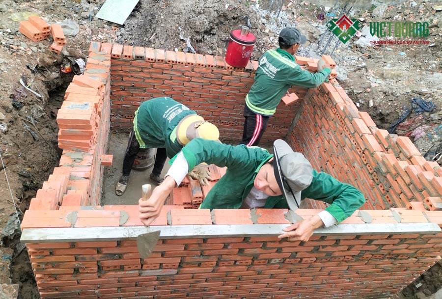 Thi công xây dựng hầm phân tự hoại công trình nhà phố 3 tầng 5.5x17m tại Thuận An, Bình Dương