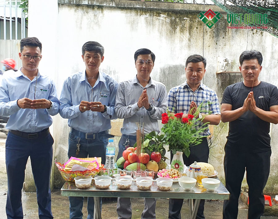 Công ty Việt Quang Group khởi công xây dựng nhà phố 4 tầng 5x20m tại Hóc Môn của gia đình anh Việt