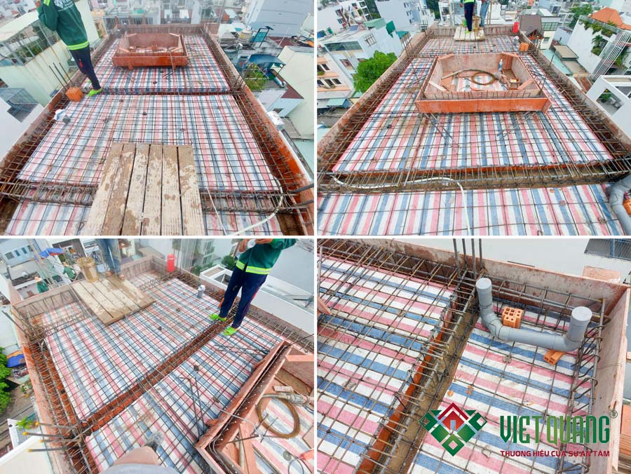 Xây dựng nhà phố 4 tầng 1 lửng mái che cầu thang 4x20m chị Ngọc Anh tại quận Tân Phú