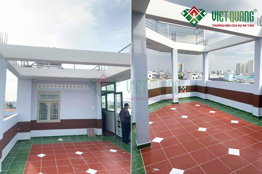Sân thượng nhà phố 6 tầng diện tích 5x20m ở quận Bình Tân