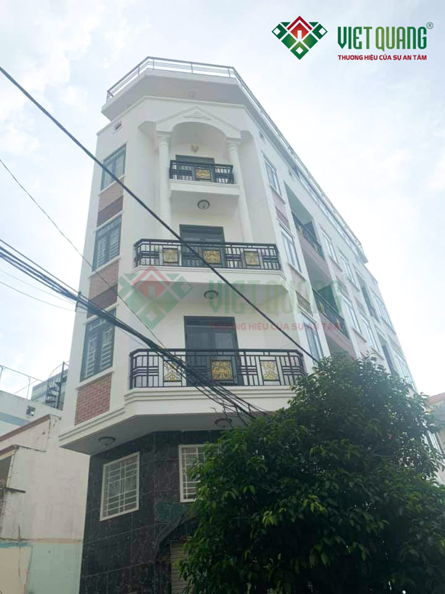 Xây nhà trọn gói 6 tầng hai mặt tiền 5x20m của anh Long ở Bình Tân