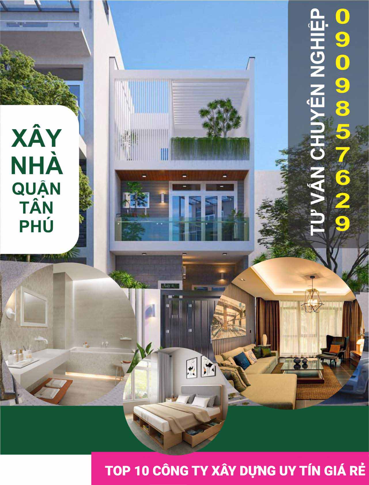 Đơn giá thiết kế xây dựng nhà tại quận Tân Phú