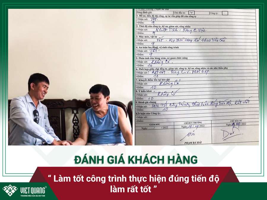 Đánh giá của anh Còn về công tác sửa chữa cải tạo nhà phố của Việt Quang Group cho gia đình anh