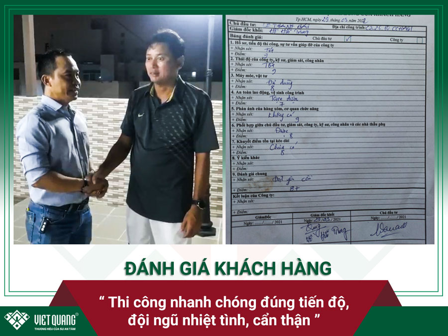 Đánh giá của anh Hải về công tác sửa chữa cải tạo nhà của Việt Quang Group