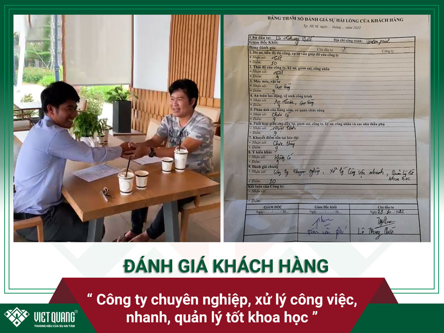 Đánh giá của anh Quốc về công tác sửa chữa cải tạo nhà của đội ngũ Việt Quang Group cho gia đình anh ở Long An