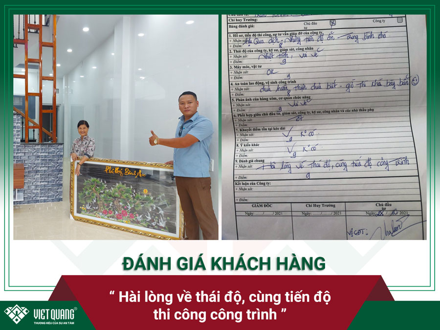 Đánh giá của chị Hiền về công tác xây dựng nhà 4 tầng cho gia đình chị ở Quận Bình Tân