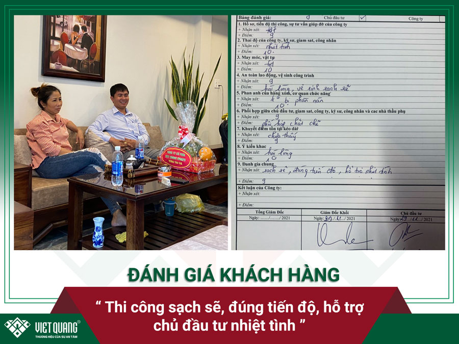 Đánh giá của vợ chồng anh Thanh về công tác thi công sửa chữa nhà cho gia đình anh ở Huyện Hóc Môn