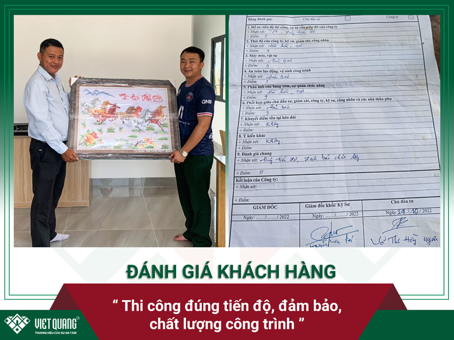 Đánh giá của vợ chồng chị Uyên về công tác thi công sửa chữa nhà của Việt Quang Group cho gia đình chị ở Huyện Củ Chi