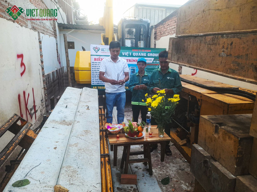 Khởi công xây dựng nhà chị Hà 1 trệt 1 lầu sân thượng – Công trình xây dựng nhà 2 năm của Việt Quang Group
