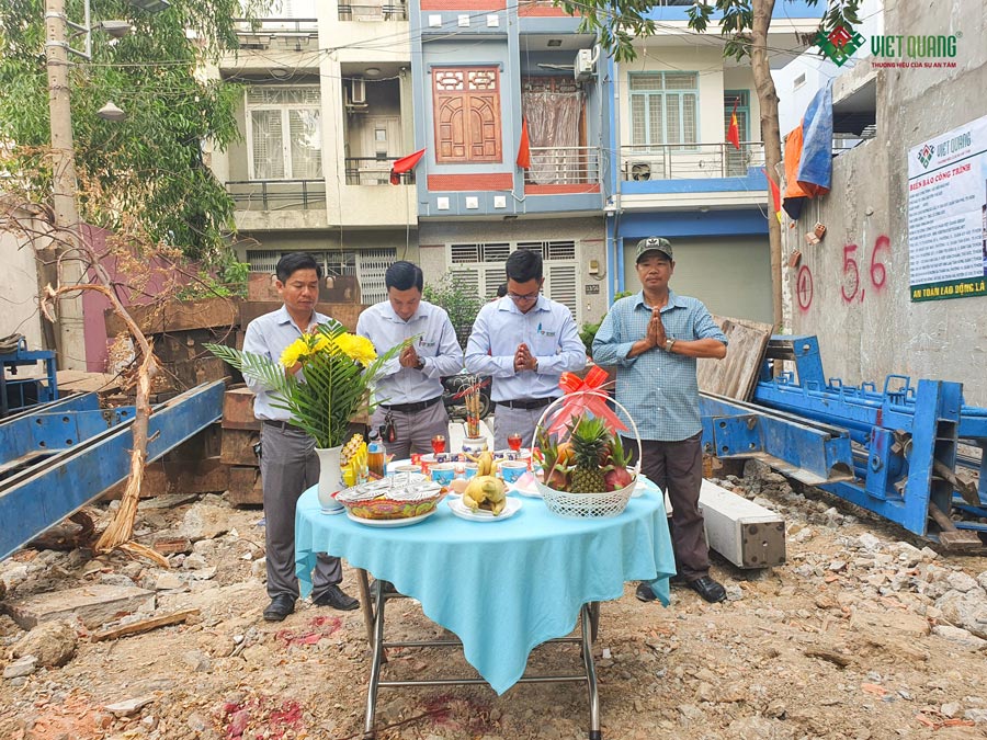 Khởi công xây nhà 4 tầng 7x15m nhà Anh Đức ở Quận Tân Phú