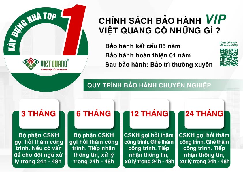 Chính sách bảo hành công ty xây dựng Việt Quang Group