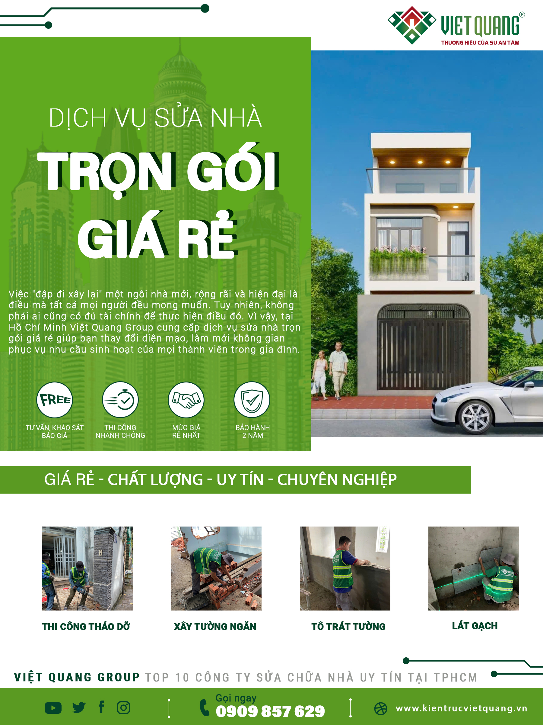 Top 10 công ty sửa chữa nhà giá rẻ uy tín tại Tp HCM 