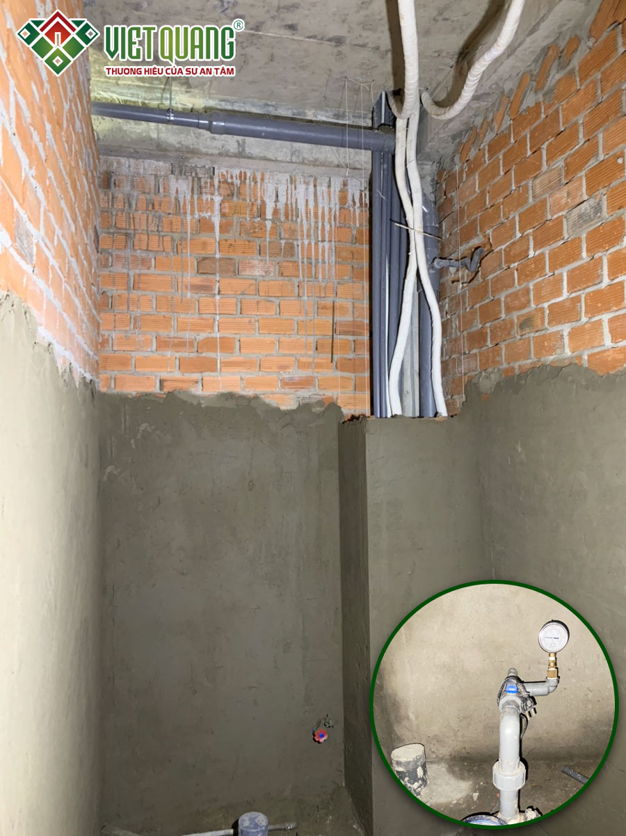 Test áp lực hệ thống cấp nước trước khi hoàn thiện hộp gen đảm bảo chống việc rò rỉ nước