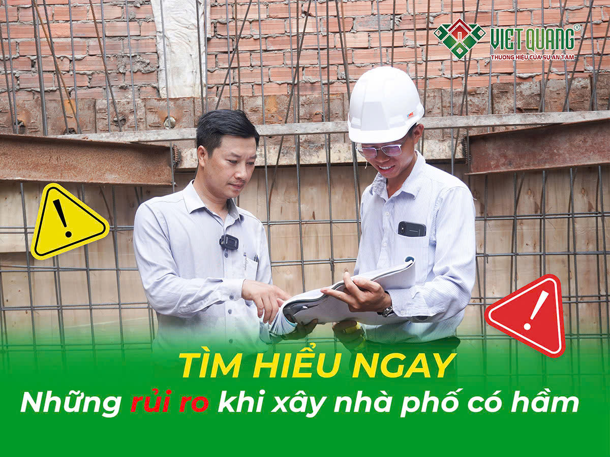 Rủi ro khi xây nhà phố có hầm – Giải pháp thi công nhà bán hầm thực tế