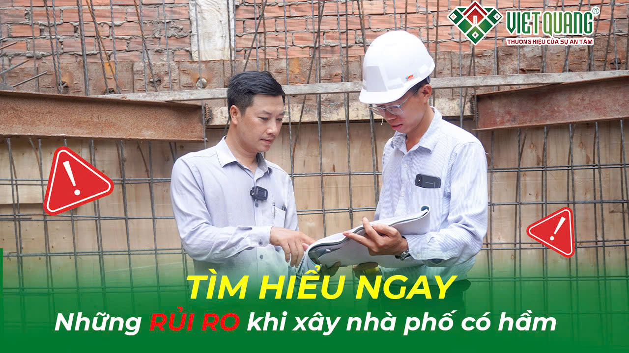 Rủi ro khi xây nhà phố có hầm – Giải pháp thi công nhà bán hầm thực tế 