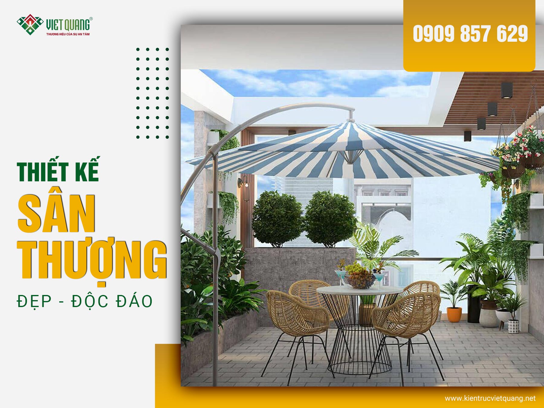 Sân thượng đẹp thì thiết kế sao cho chuẩn? 