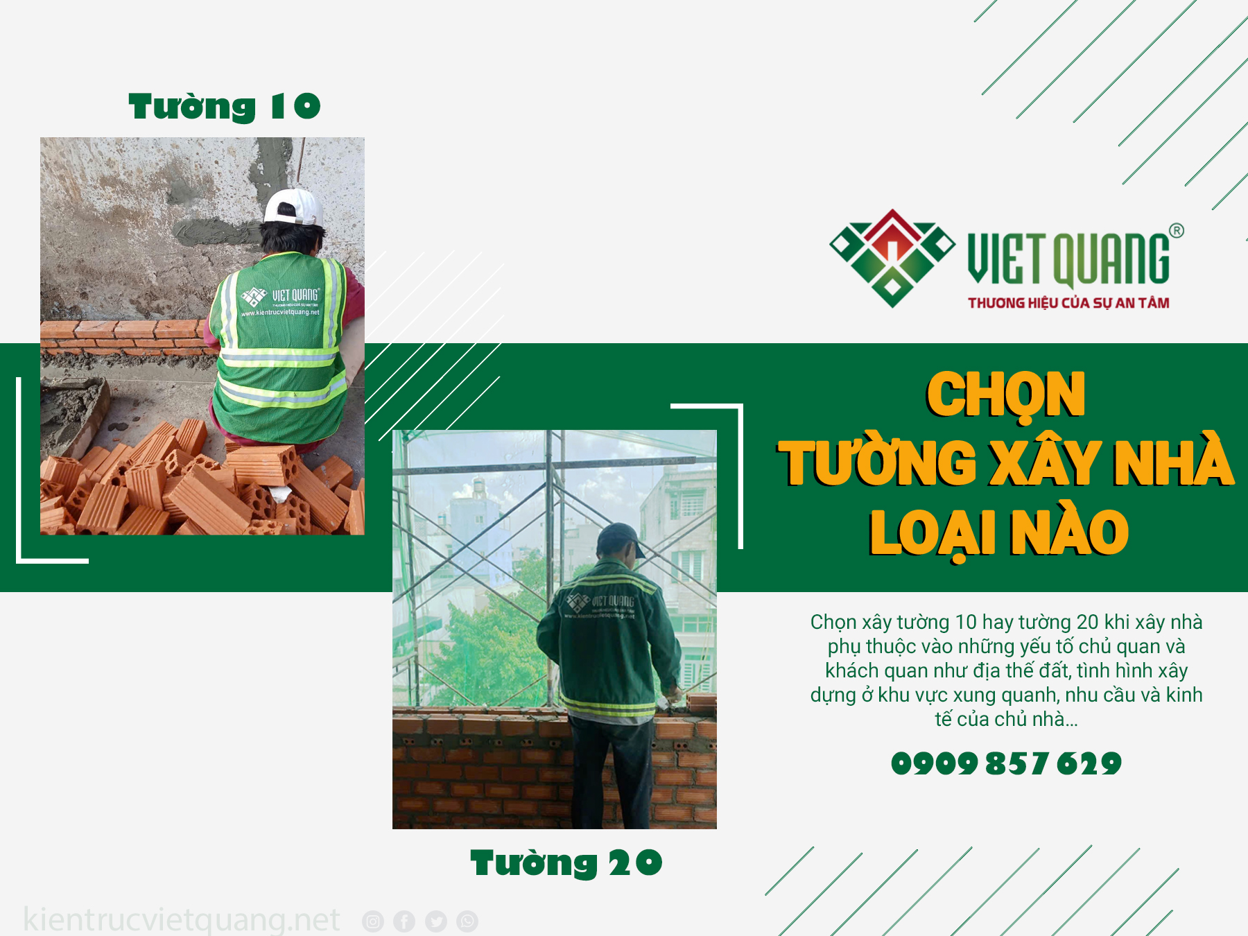 Tường 10 & Tường 20 nên chọn loại tường xây nhà nào?