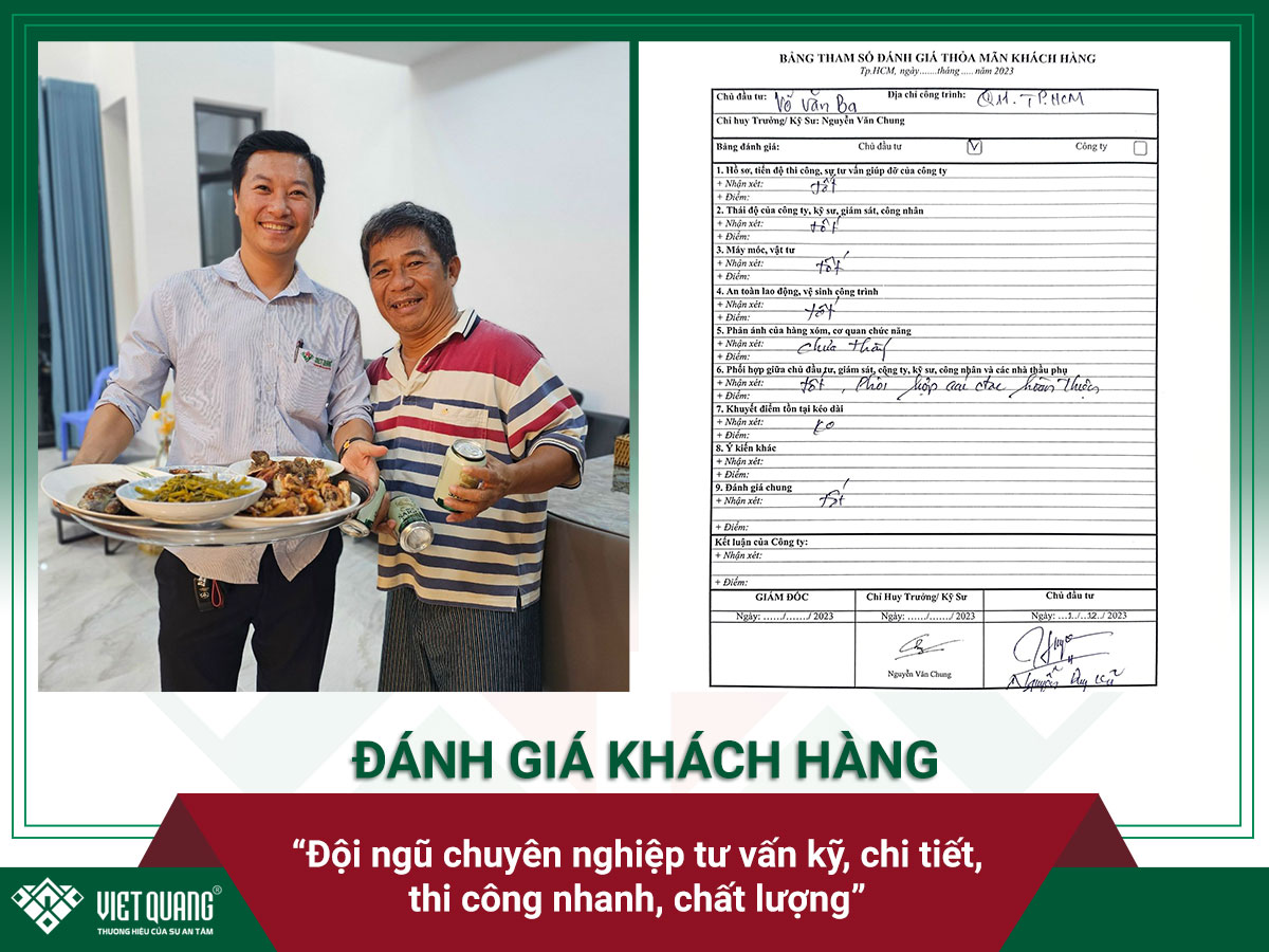 Đánh giá của chú Ba sau khi Việt Quang hoàn thành công trình xây dựng nhà mới