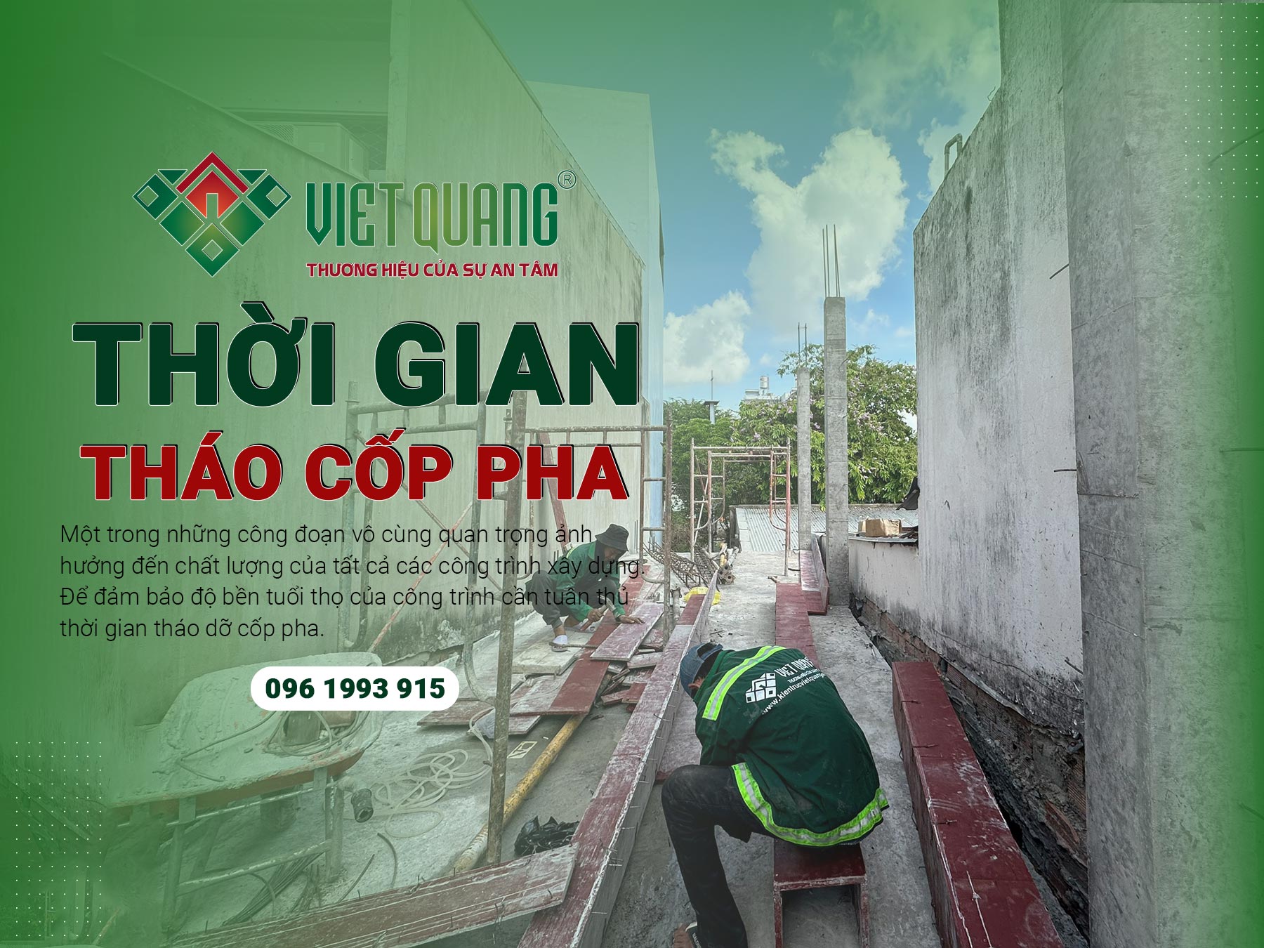 Mốc thời gian tháo cốp pha sau khi đổ bê tông