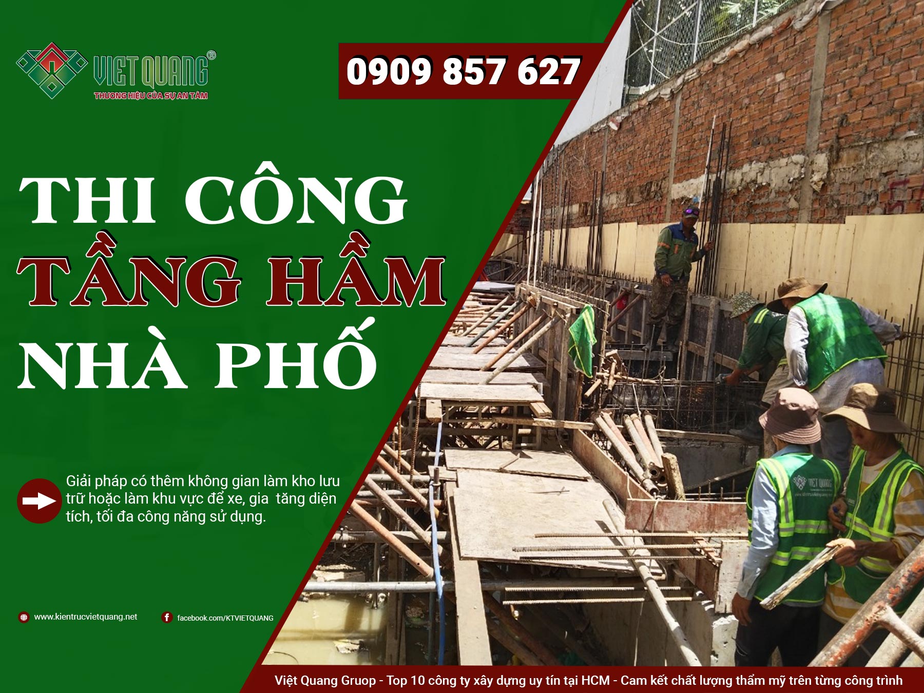 Trọn bộ biện pháp thi công tầng hầm nhà phố