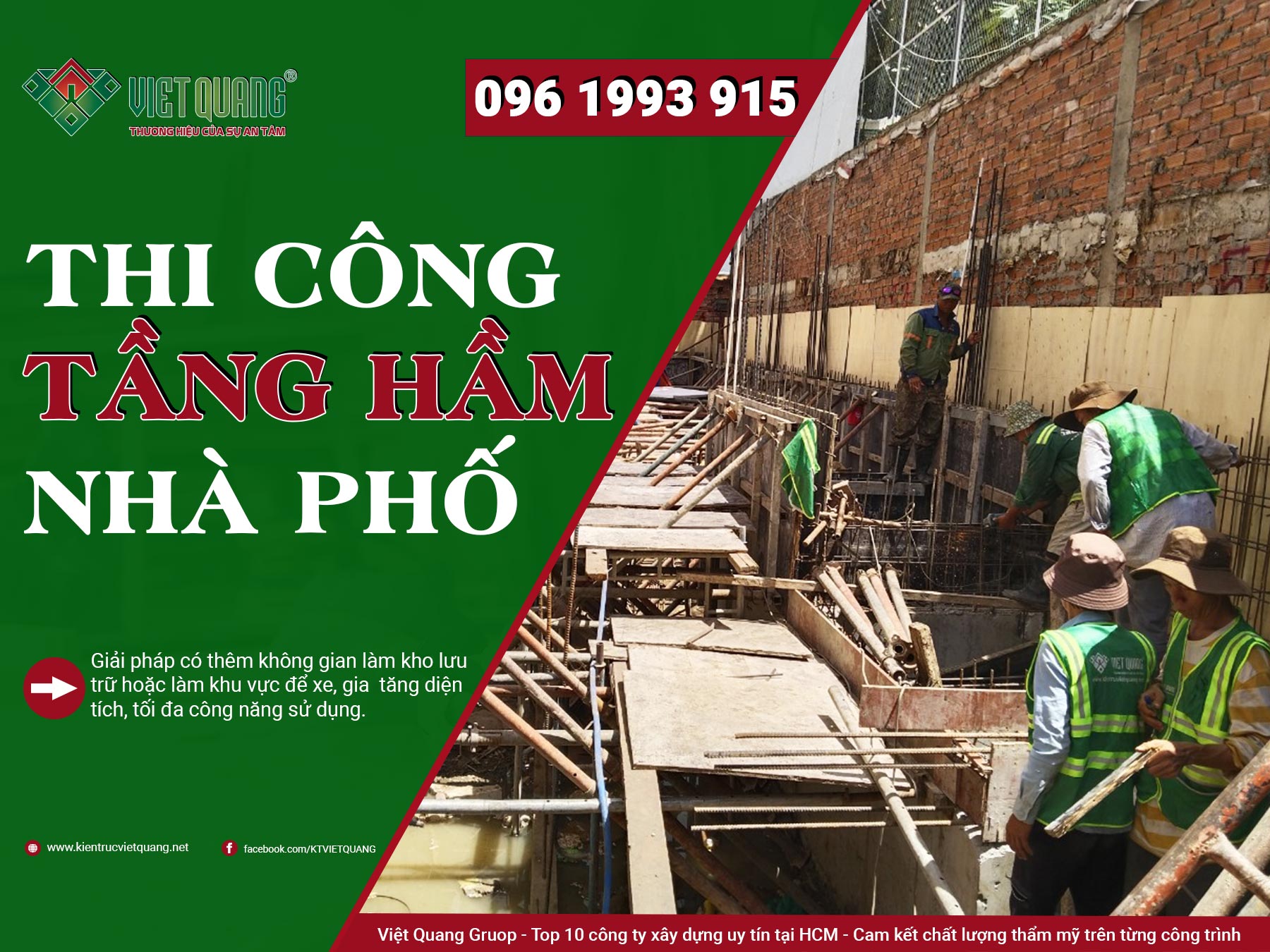 Trọn bộ biện pháp thi công tầng hầm nhà phố