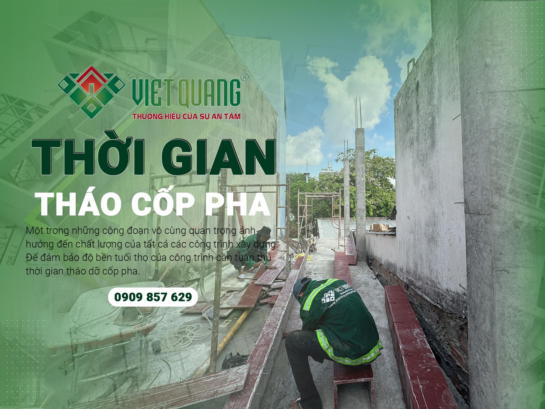 Mốc thời gian tháo cốp pha sau khi đổ bê tông