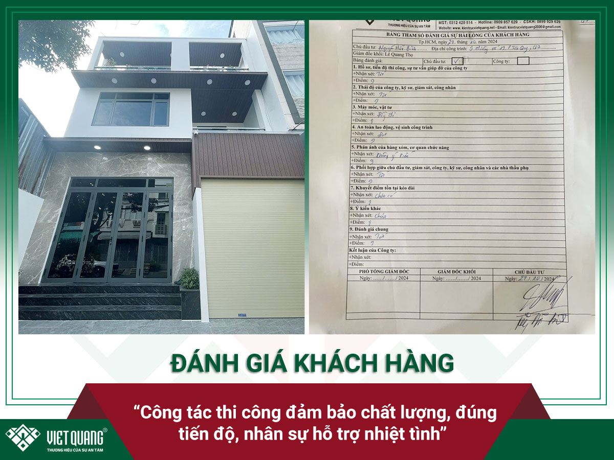 Anh Bình Quận 7 nhận xét chất lượng thi công và Việt Quang Group