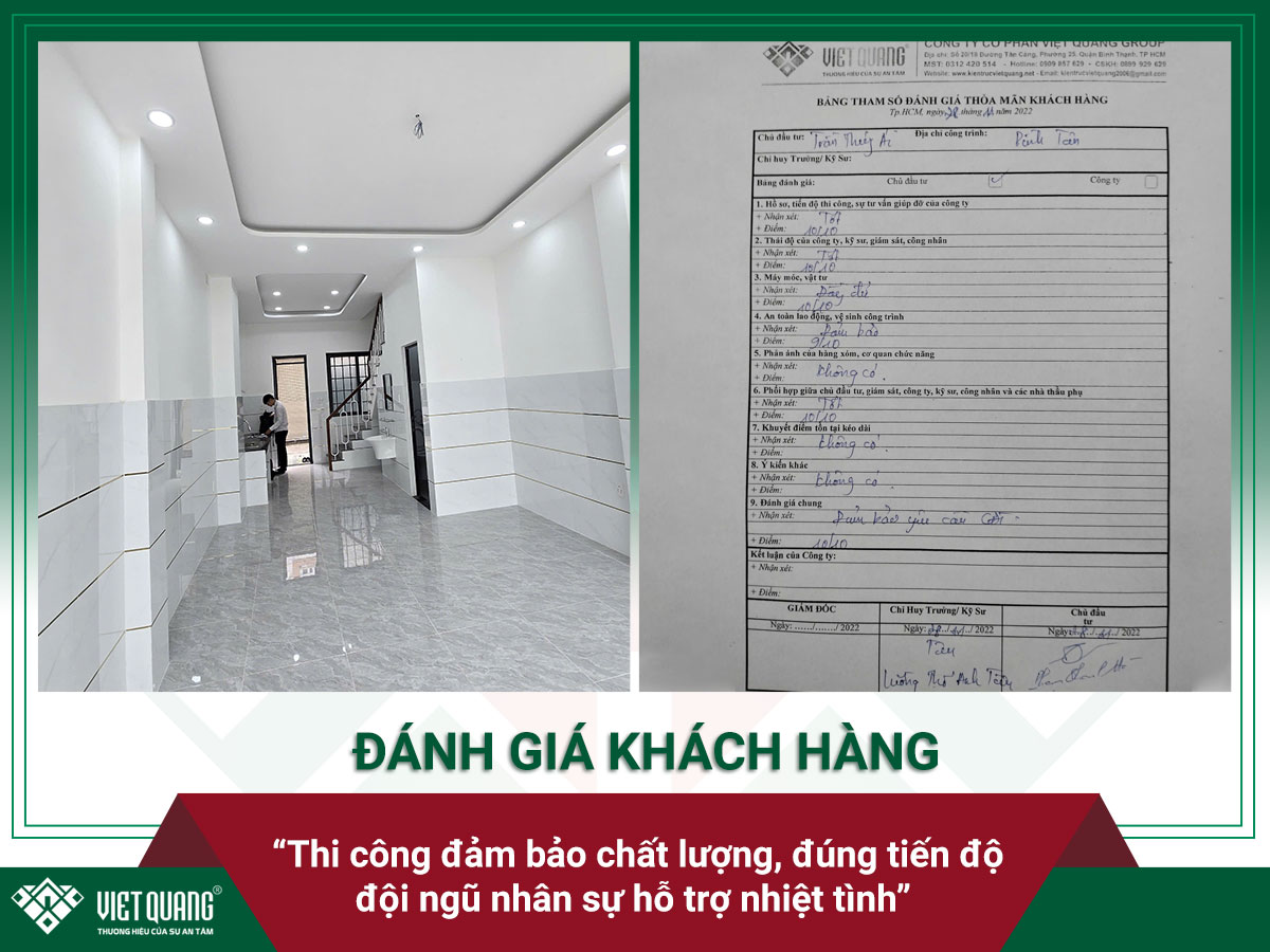 Đánh giá của chị Ái về công trình và Việt Quang Group