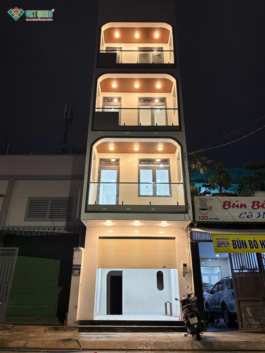 Xây nhà trệt 3 lầu 4x19m Anh Khôi ở Tân Phú