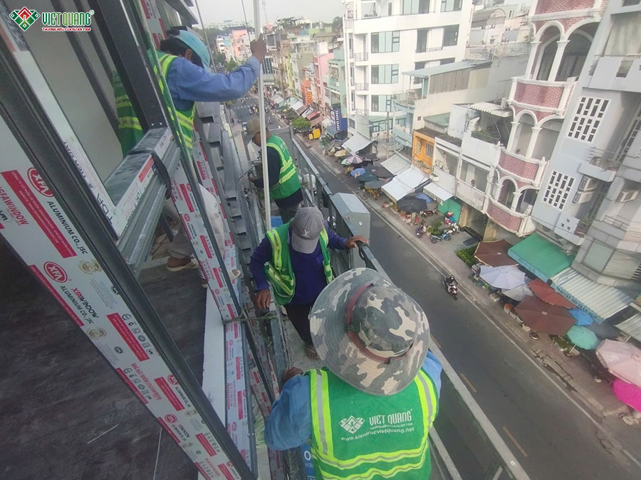 Thi công sửa chữa trọn gói tòa nhà phức hợp 9 tầng 5x21m Quận 11