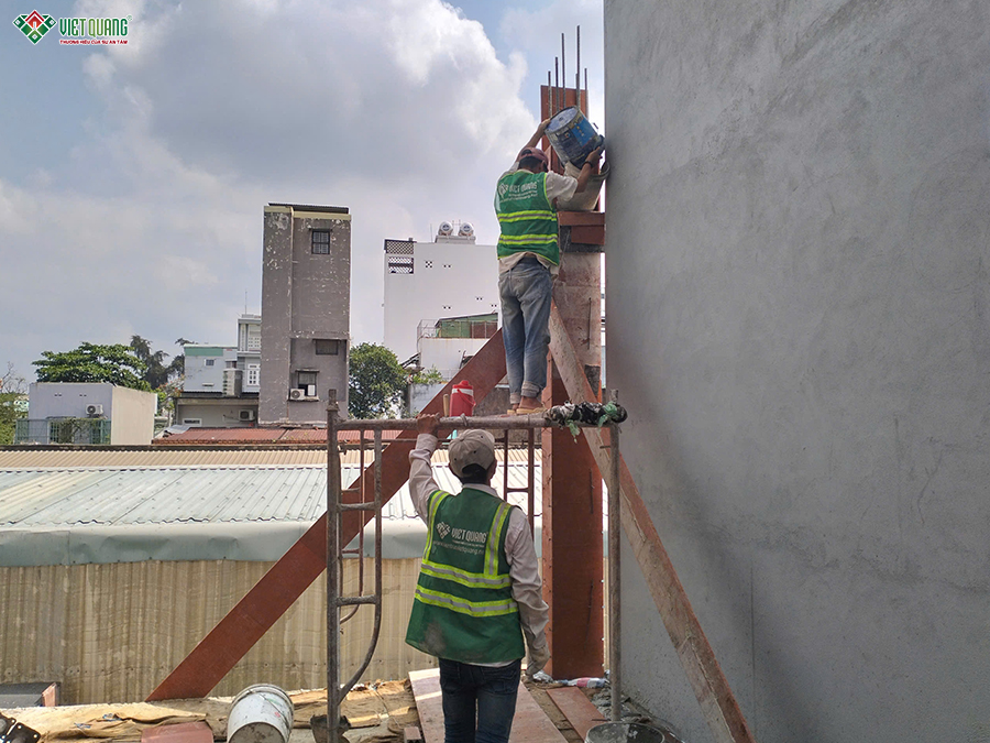 Thi công xây móng nhà 5 tầng 4x16m