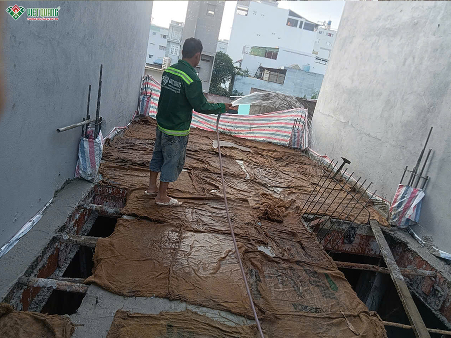 Thi công xây móng nhà 5 tầng 4x16m