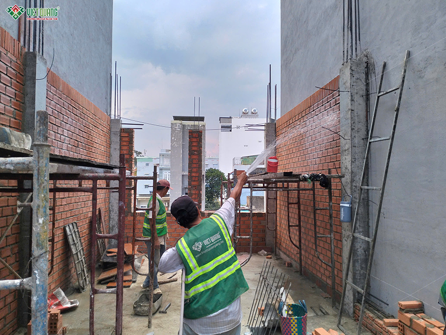 Thi công xây móng nhà 5 tầng 4x16m